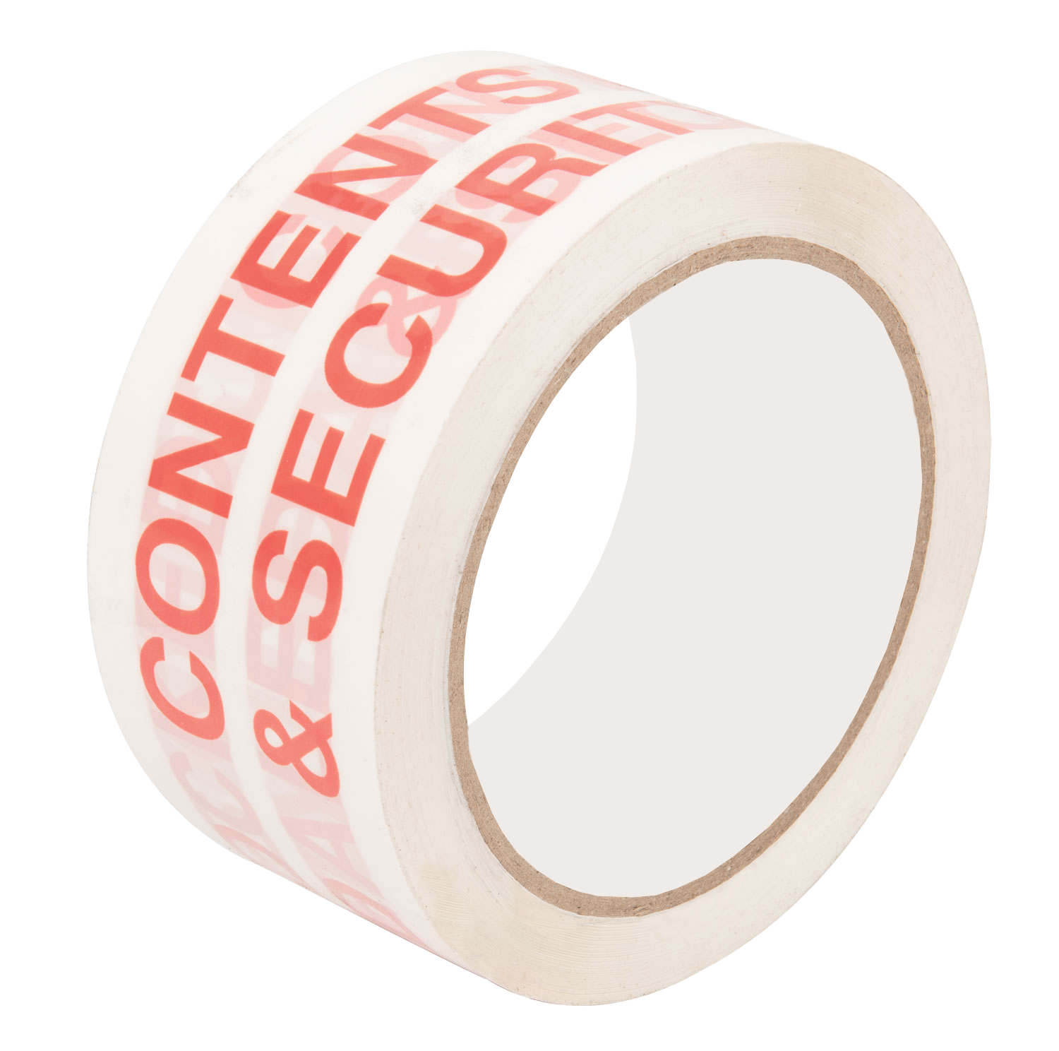 DENVA 50mm x 66m White LNPP Tape Printed "CONTENTS CHECKED&SECURITY SEALED"