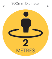 Circular Floor&Pavement Stickers 300mm Dia '2 Metres Written Graphic'