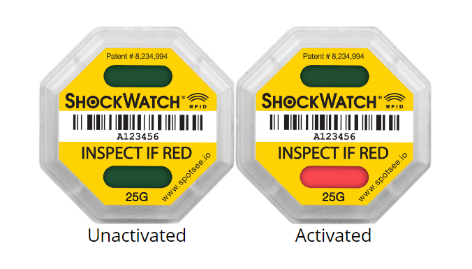 YELLOW 25G ShockWatch RFID
