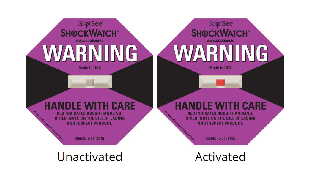 PURPLE L-55 (37G) ShockWatch Label