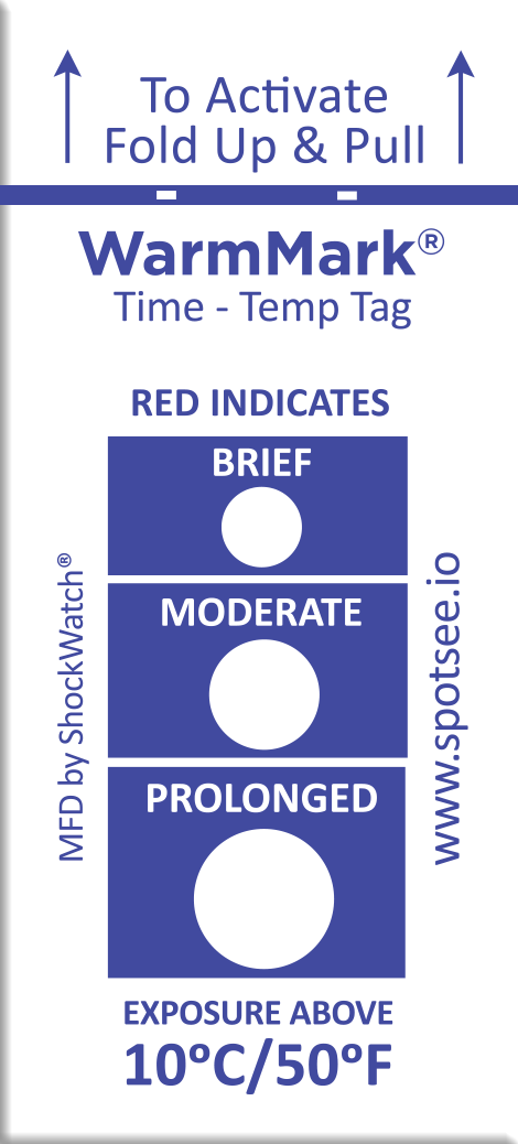 WarmMark Short-Run 10C/50F Ascending Temp Indicator