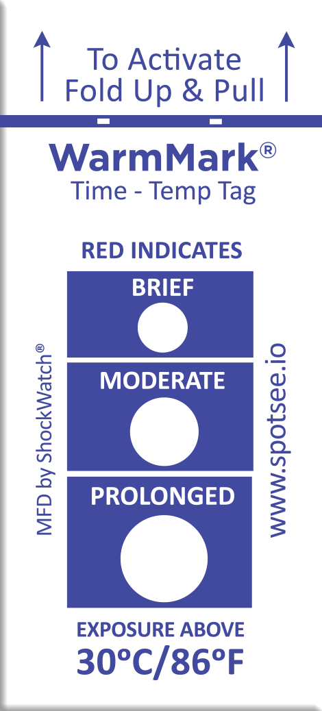 WarmMark Short-Run 30C/86F Ascending Temp Indicator