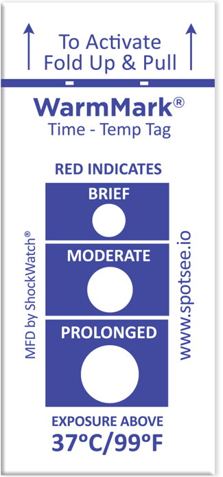 WarmMark Short-Run 37C/99F Ascending Temp Indicator