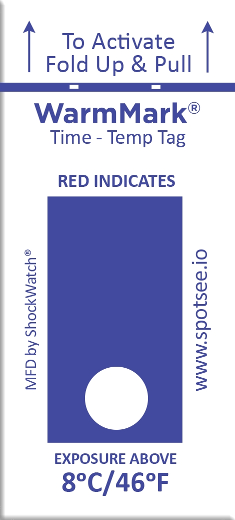 WarmMark Short-Run 8C/46F Ascending Temp Indicator