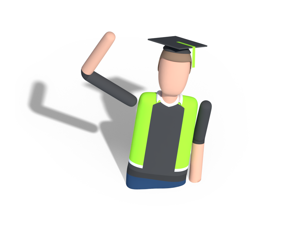 Man graduating