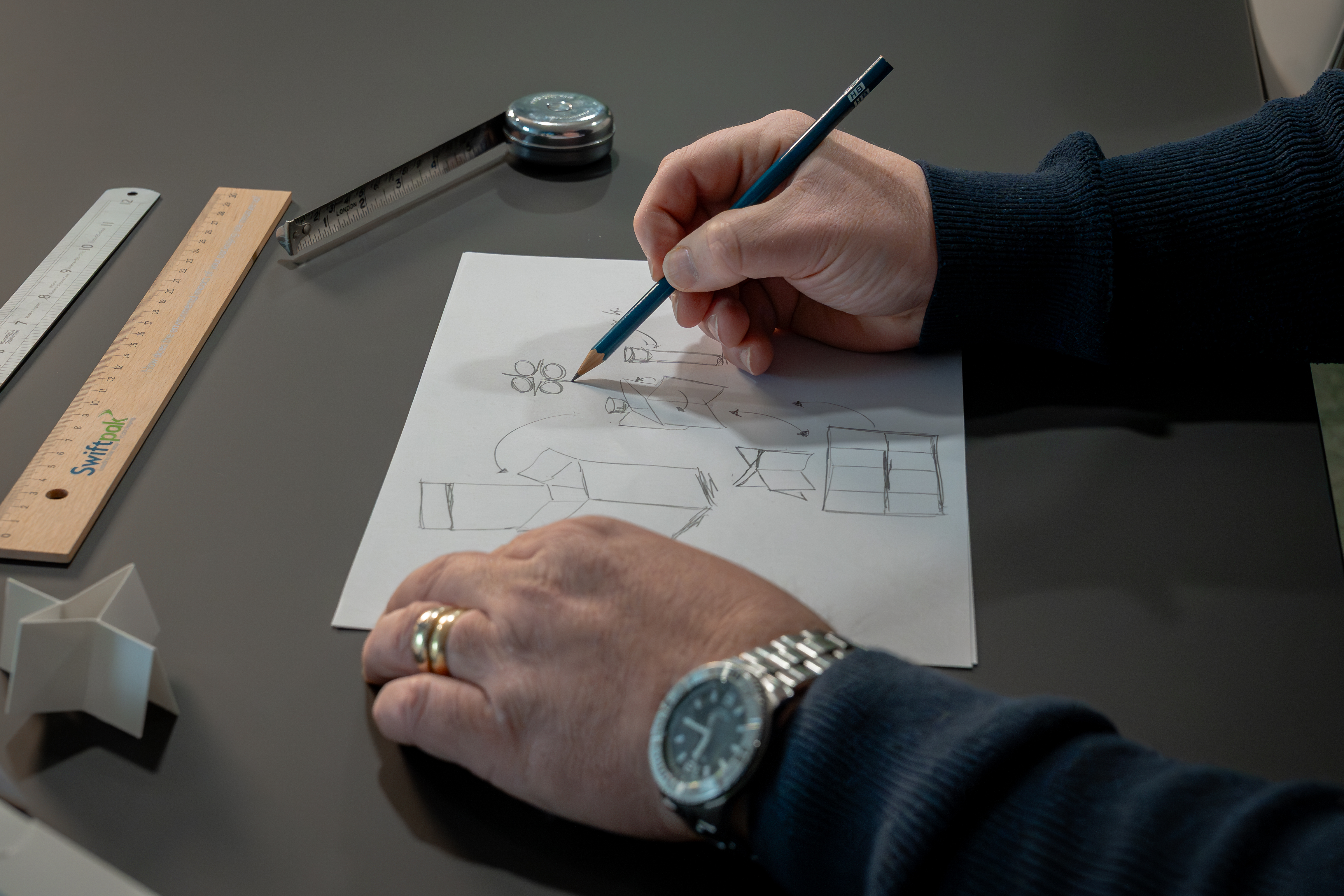 inside a bespoke packaging box